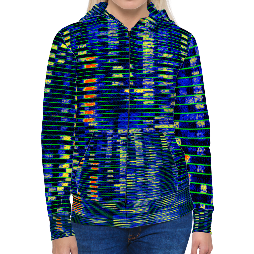 FT8 Waterfall Ham Radio Zip-Up Hoodie – HamTactical